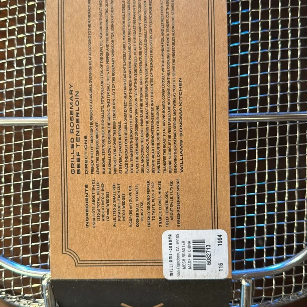 Williams Sonoma mesh roasting pan new.